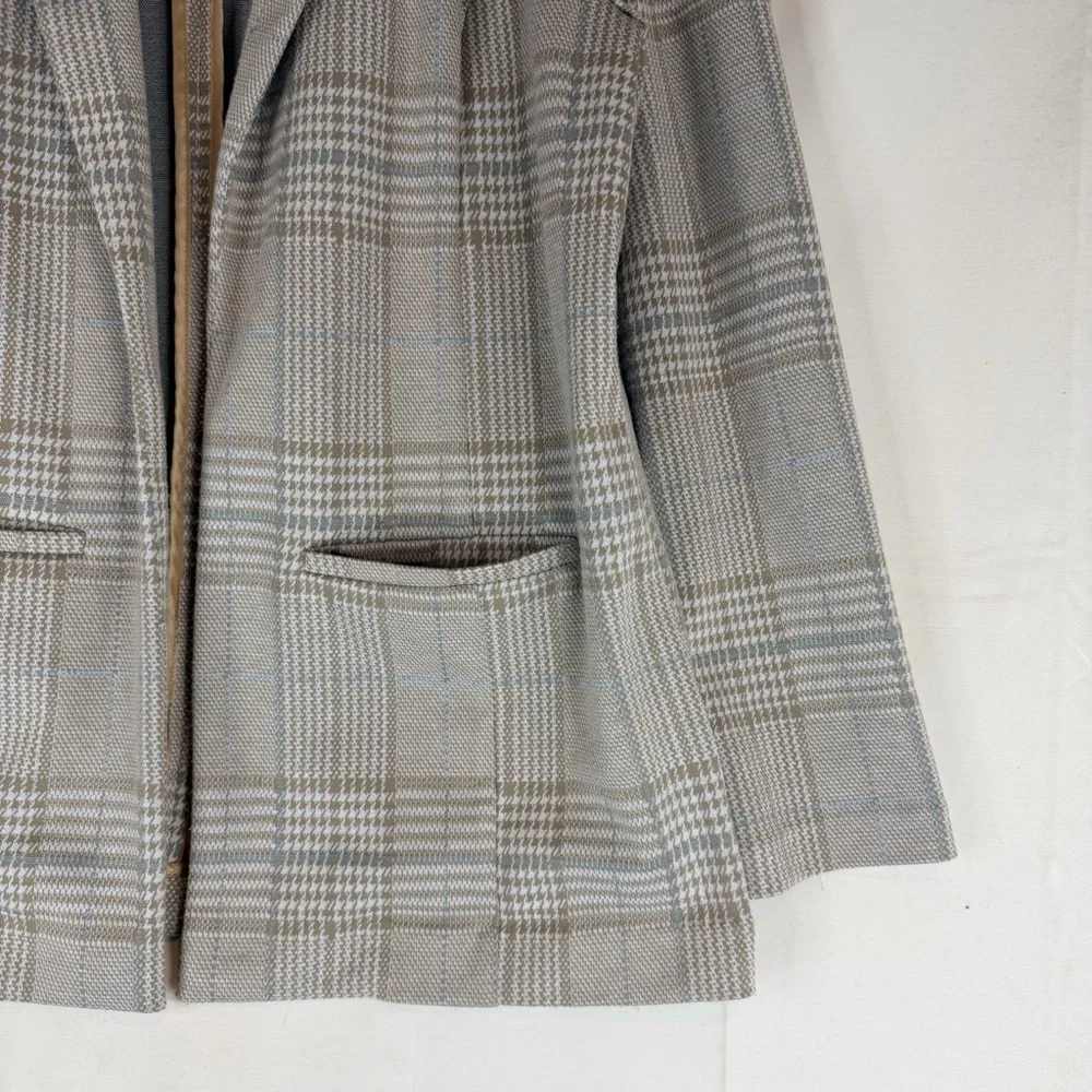 LIVERPOOL Women’s Size L Blazer Jacket Knit Houndstooth Plaid Stretch - Picture 3 of 16